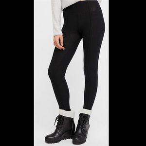 Free People Black Ribbed Leggings